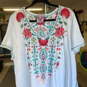 Johnny Was embroidered t-shirt/tunic